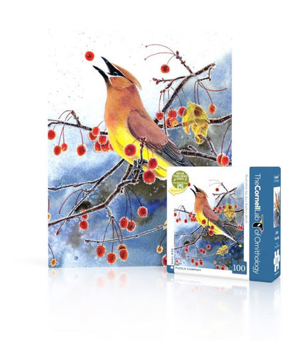 New York Puzzle Company - Cedar Waxwing 100pc Mini Puzzle