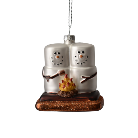 S'mores Glass Ornament - Campfire