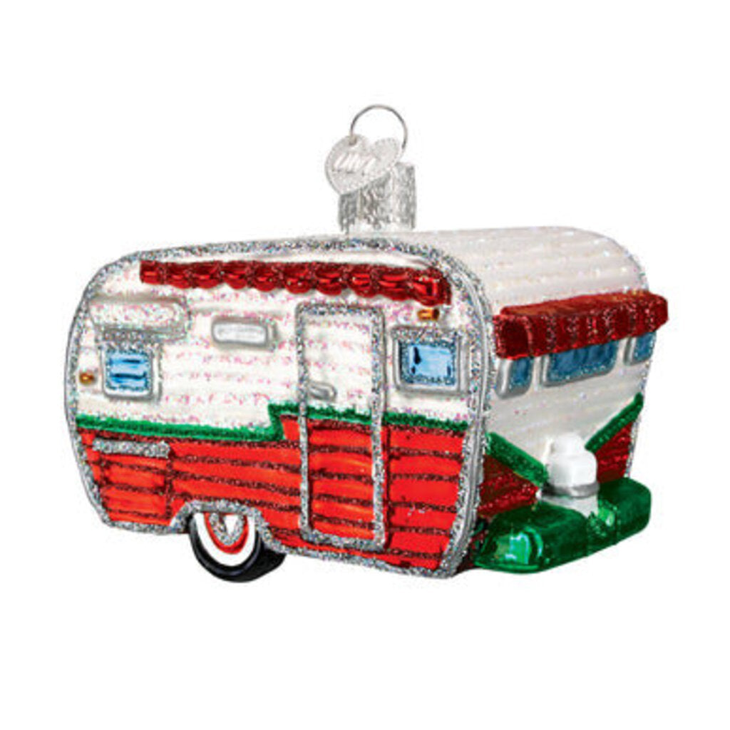 Old World Christmas - Travel Trailer Blown Glass Ornament