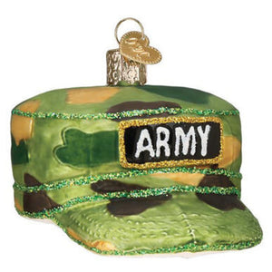 Old World Christmas - Army Cap Blown Glass Ornament