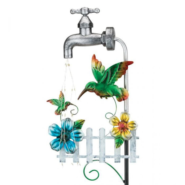 35" Faucet Solar Stake - Hummingbird