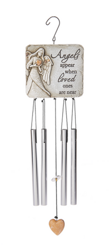 Pebble Angel 16" Memorial Wind Chime - Angels Appear