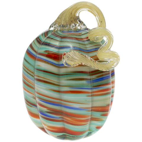 Sunset Stripe Glass Pumpkin - Small