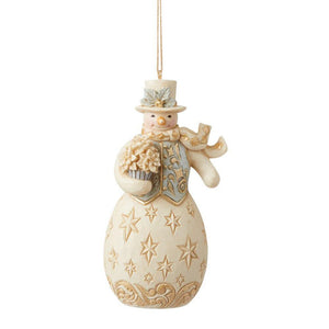 Jim Shore Ornament - Holiday Lustre Snowman 9009401