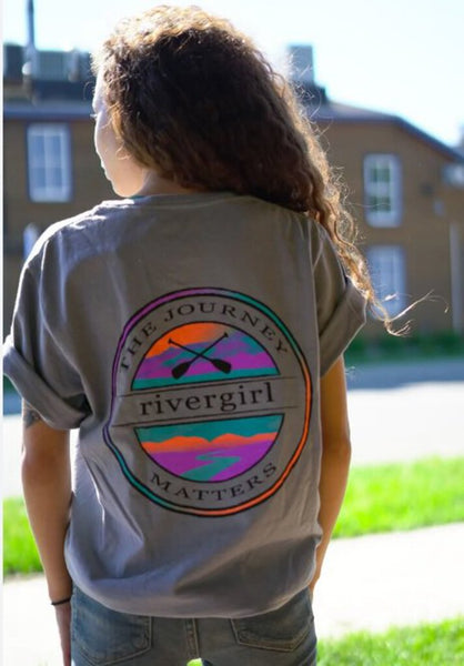 rivergirl Ringspin Geo Tee - Steel Grey - M