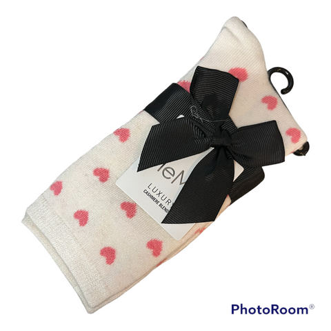 Memoi Socks - Hearts Cashmere Blend Crew