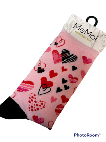 Memoi Socks - Heart Explosion Bamboo Crew