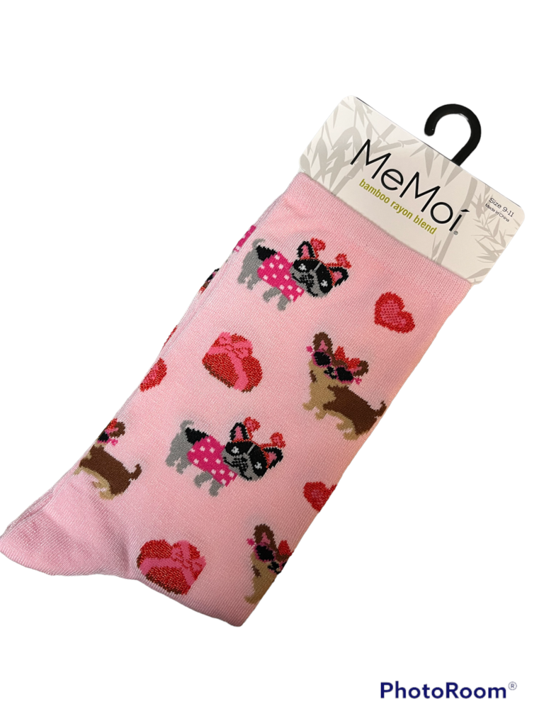 Memoi Socks - Puppy Love Bamboo Crew