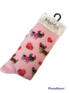 Memoi Socks - Puppy Love Bamboo Crew