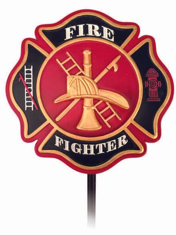 Firefighter Garden Stake