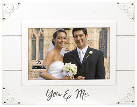 Malden International - 4x6 You & Me Wood Slat Photo Frame