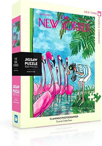 New York Puzzle Company - New Yorker Flamingo Photographer - 500 Piece Jigsaw Puzzle