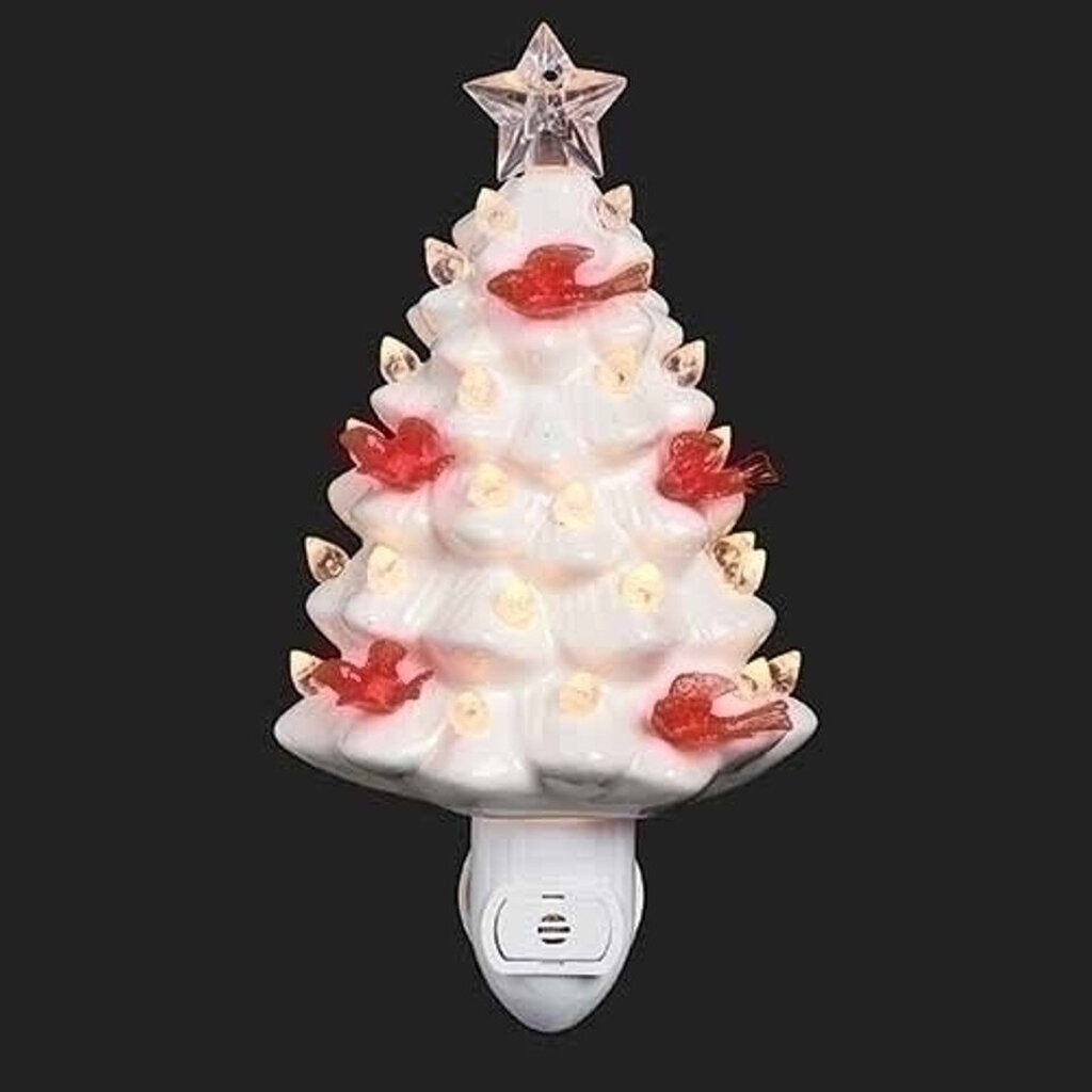 Roman Lights - 6" White Tree Cardinal Night Light