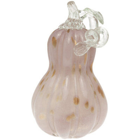 Pink & Gold Fleck Glass Pumpkin - Large