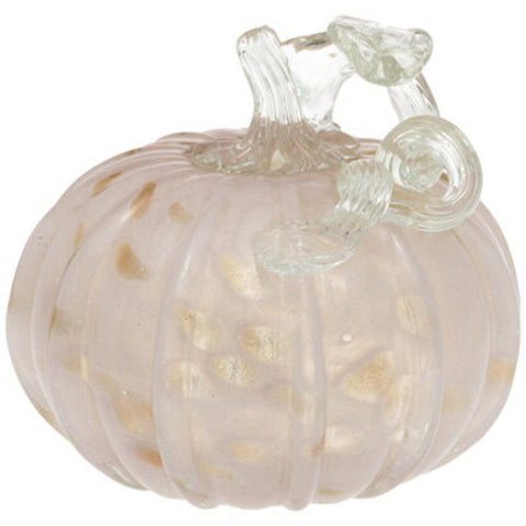 Pink & Gold Fleck Glass Pumpkin - Small