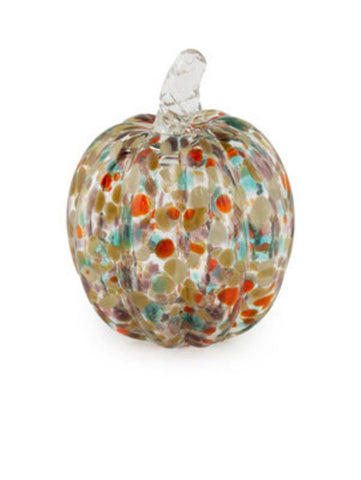 3" Glass Confetti Pumpkin