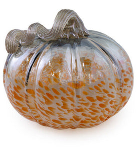 Grey & Orange Glass Pumpkin - Short