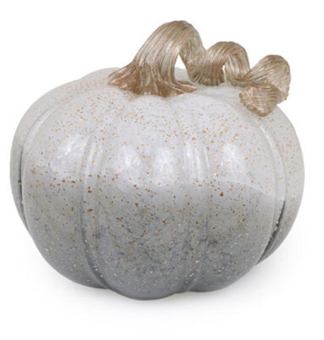 Large Twilight Gray Glass Pumpkin