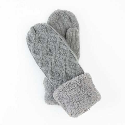 Howard's Women's Winter Brittin Knit Sherpa Cuff Mittens