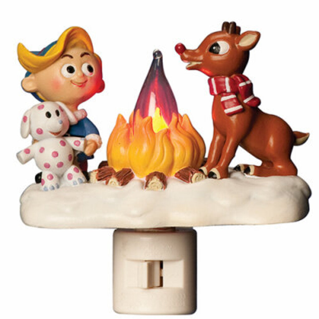 Roman Lights - 4.5" Rudolph & Hermey Campfire Night Light