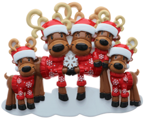 PolarX Reindeer Ornament - Family of 5