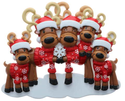 PolarX Reindeer Ornament - Family of 5