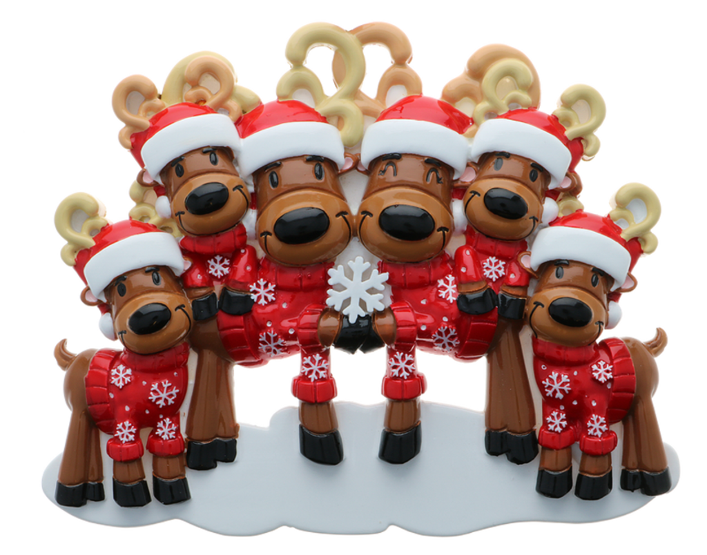 PolarX Reindeer Ornament - Family of 6