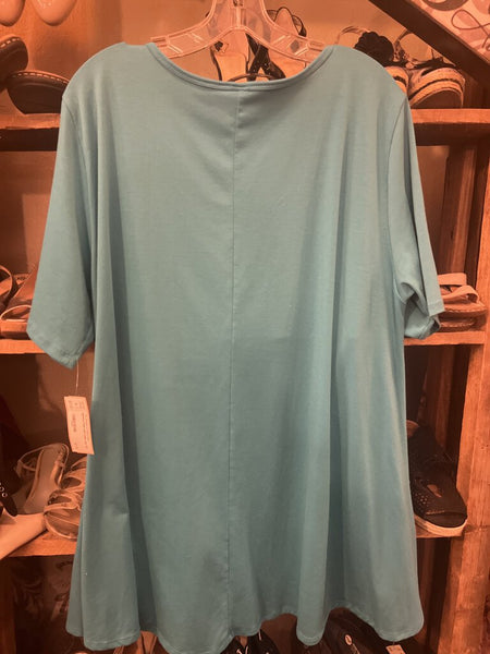 Plain teal Tunic top