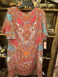 Sheer overlay paisley dress